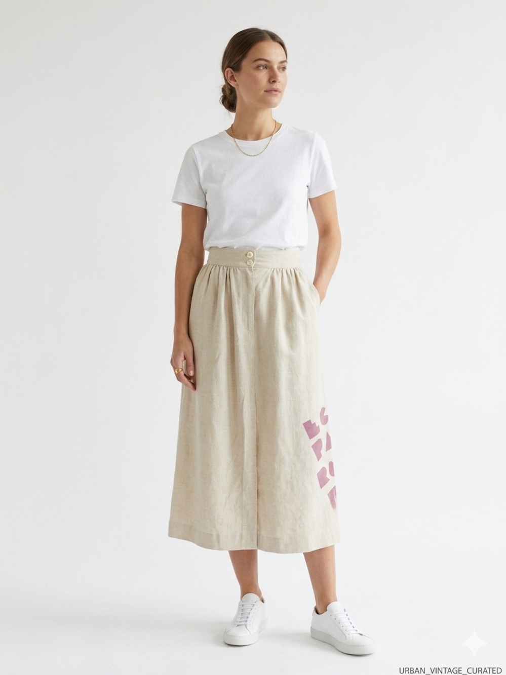 Vintage Lands' End Charter Collection 100% Silk Skirt Women's Size 10 90s Style